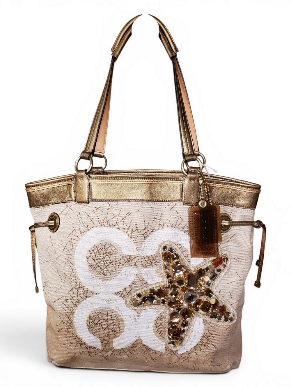 Coach Poppy Sequin & Gem Embelished Starfish Tote